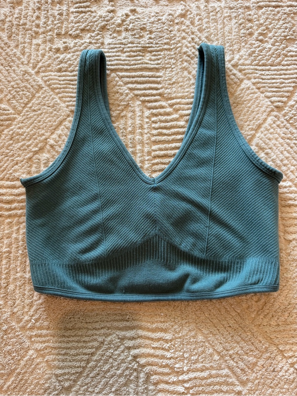 Gymshark Seamless Longline Sports Bra Teal Green Ribbed Women’s Small